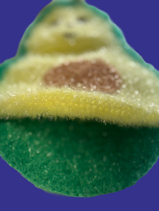 Avocado shower scrubber
